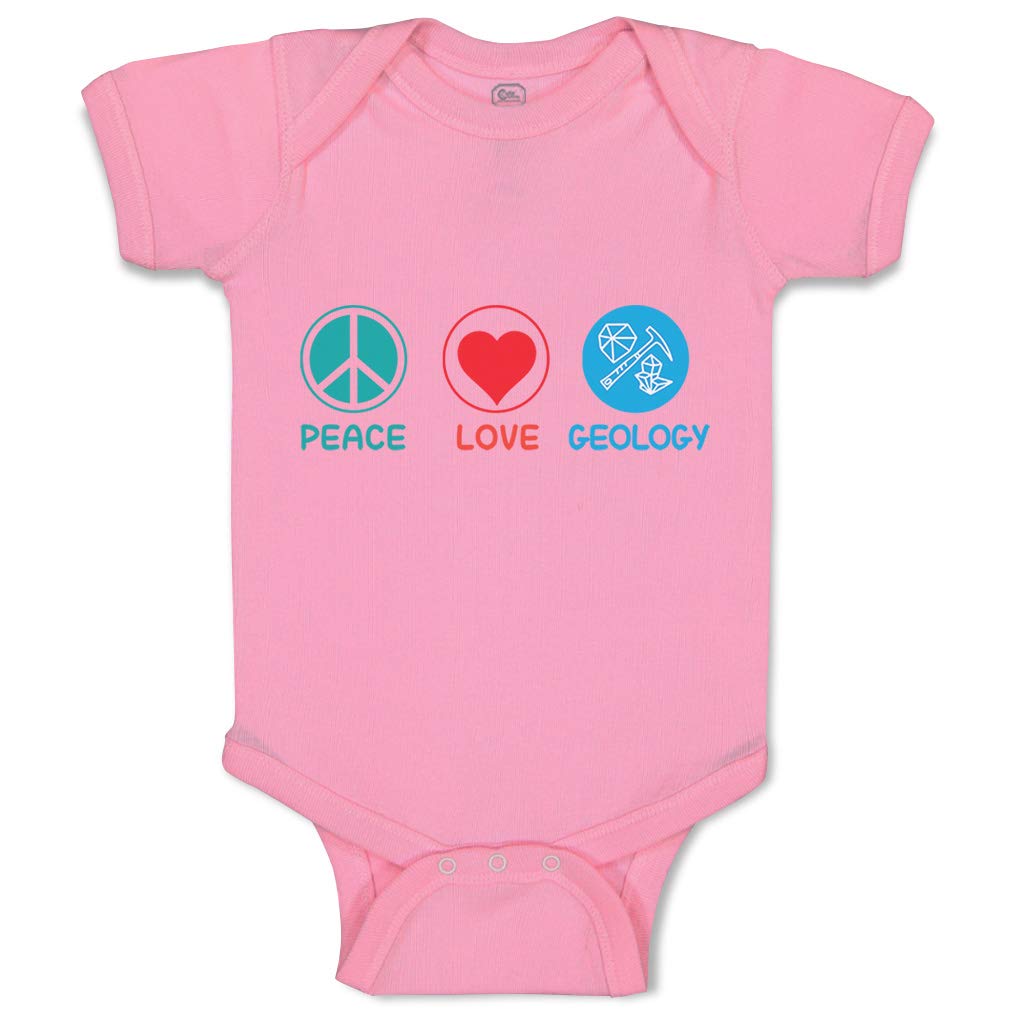Custom Baby Bodysuit Peace Love Geology Teacher School Education Funny Cotton