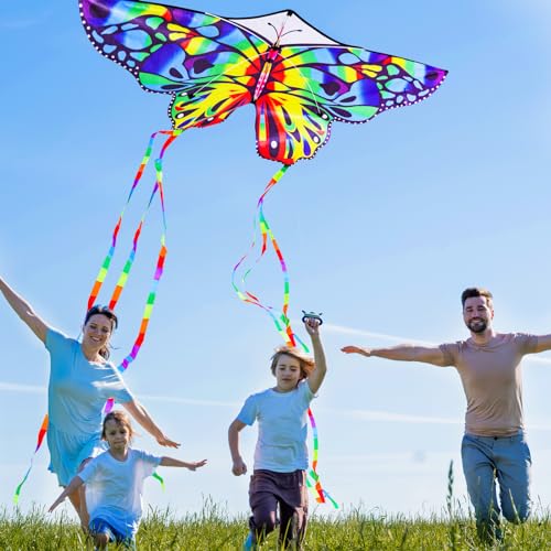 MGparty Butterfly Kite for Kids & Adults, Extremely Easy to Fly Kites, 55\" x 28\" Large Kite with 328 ft Kite String for Outdoor Games and Activities - Thumbnail 4