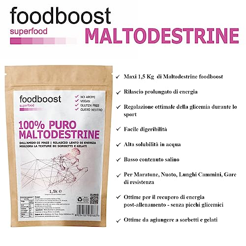 Maltodestrine in polvere 1,5 Kg foodboost