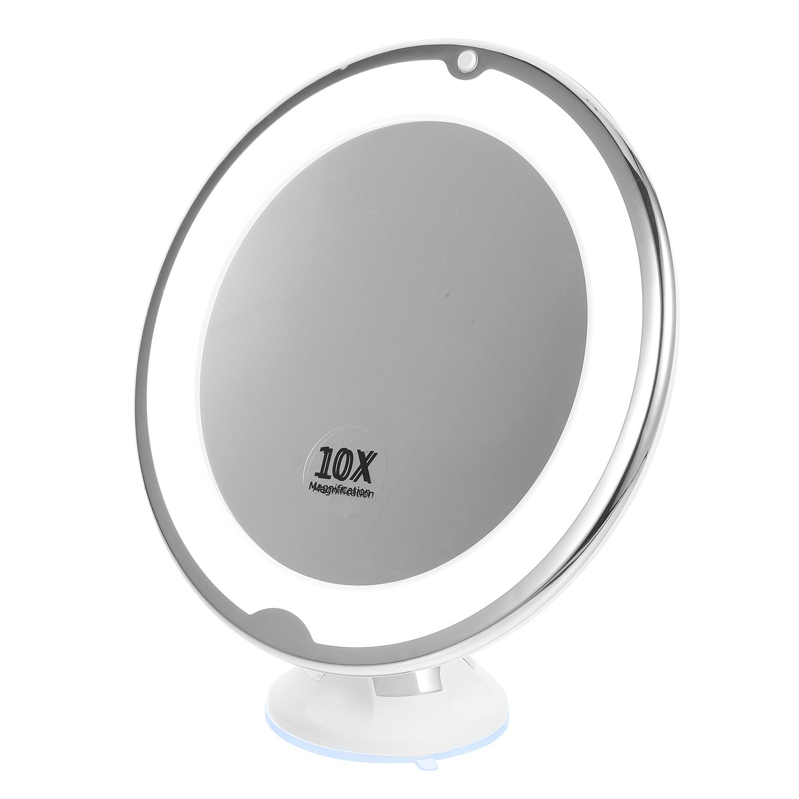 EXCEART Espejo Ventosa Luz LED Giratorio Aumento 10x de Maquillaje y Material Abs y Vidrio para Tocador y Baño