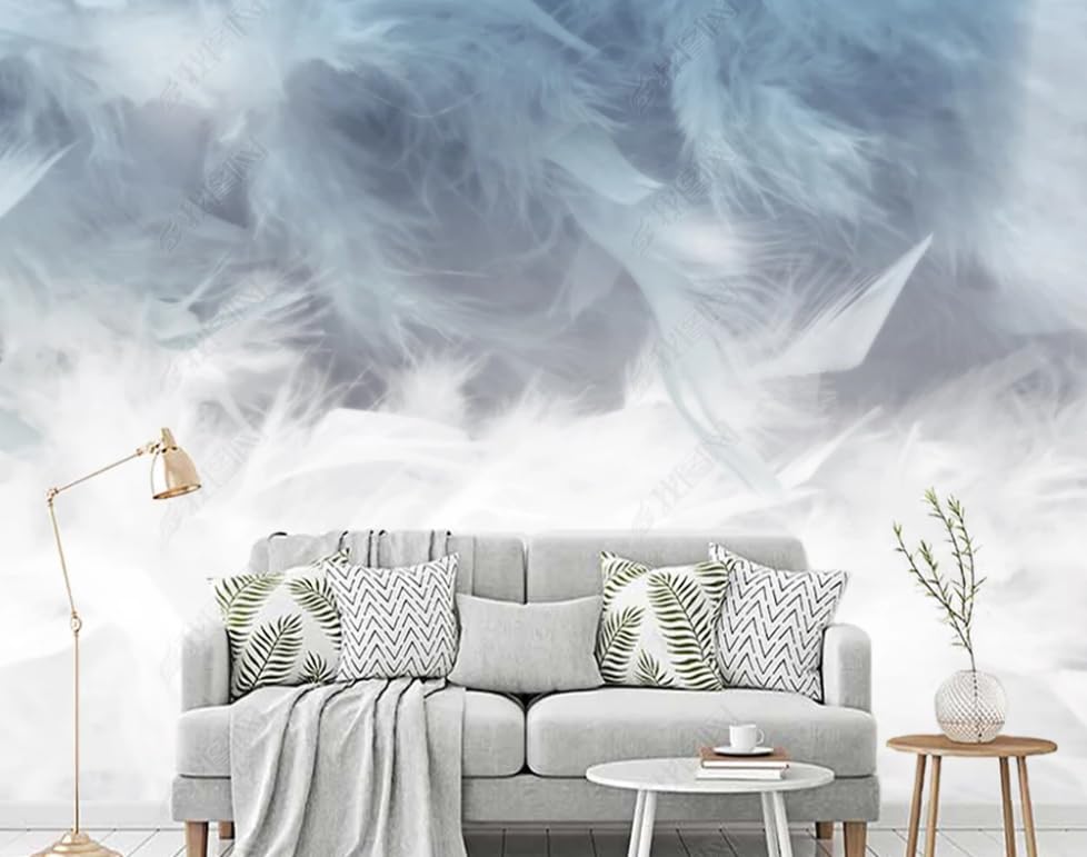 Papier peint intissé plumes poster géant mural salon de luxe