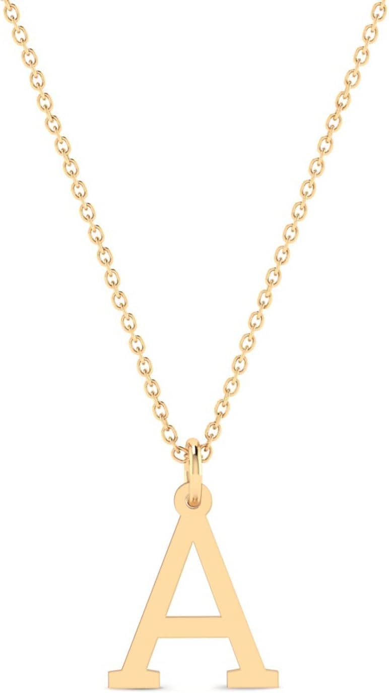 Gelin 10K Solid Gold Letter Necklace for Women