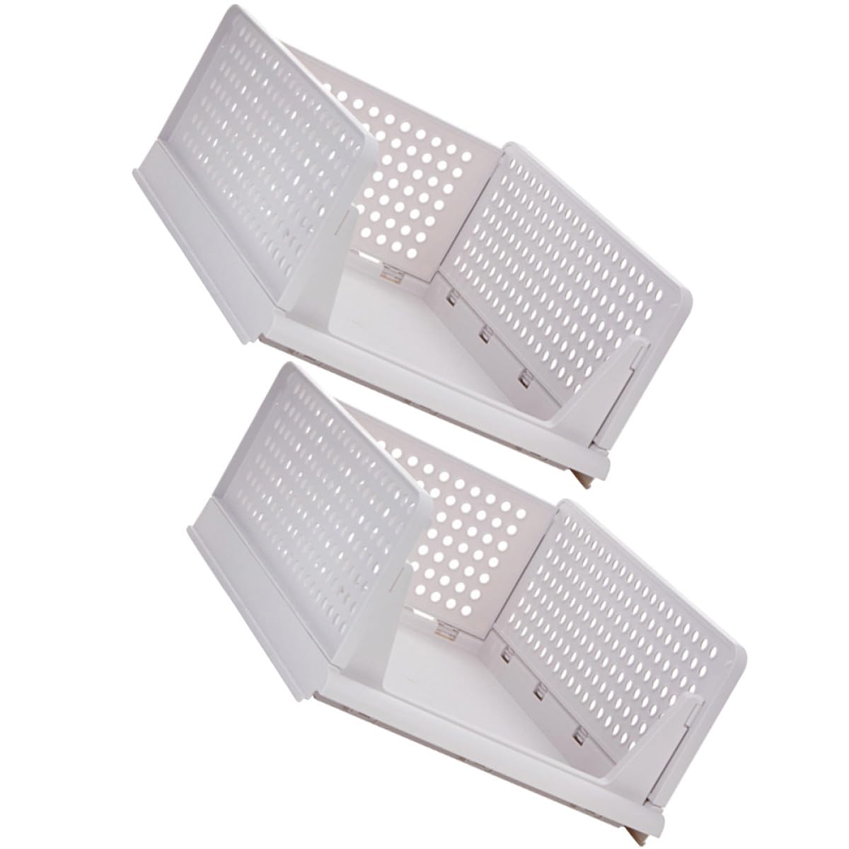 BESPORTBLE Organizzatore per Armadio Cassetto in Plastica 2 Pezzi, Portaoggetti Impilabile Scomparti e Fori di Ventilazione, Contenitore per Vestiti per Cameretta e Camera da Letto