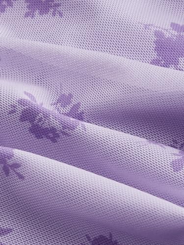 SHENHE Women's Floral Strapless Tie Front Lettuce Trim Asymmetrical Flare Boho Tube Top3