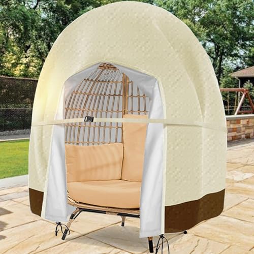Housse de chaise oeuf de jardin imperméable avec zip - 4