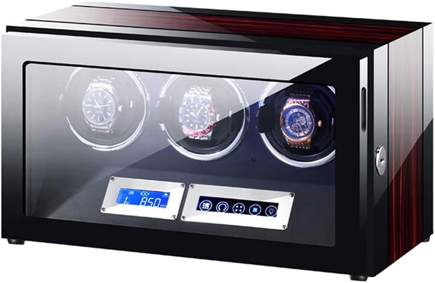 Automatic Watch Winder LCD Touch Screen with Remote Control and LED Light Piano Paint Exterior Quiet Motor Watch Winder Box Best Gift