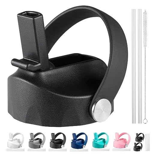 Mijafaron Straw lid for Hydroflask Wide Mouth, Straw Lid Flexible Handle Fits Hydro Flask 32 40 oz, Lids with Straw for Hydroflask Wide Mouth 32 oz 40 oz, Replacement Sports Cap Top Wide Mouth