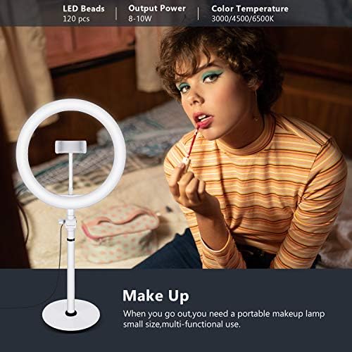 NEEWER Ring Light for Laptop Computer, 10" Dimmable Desktop Light with Phone Holder Circle Light for Computer, 3 Light Modes for Video Conference lighting/Zoom Call/Makeup/Live Stream (White)