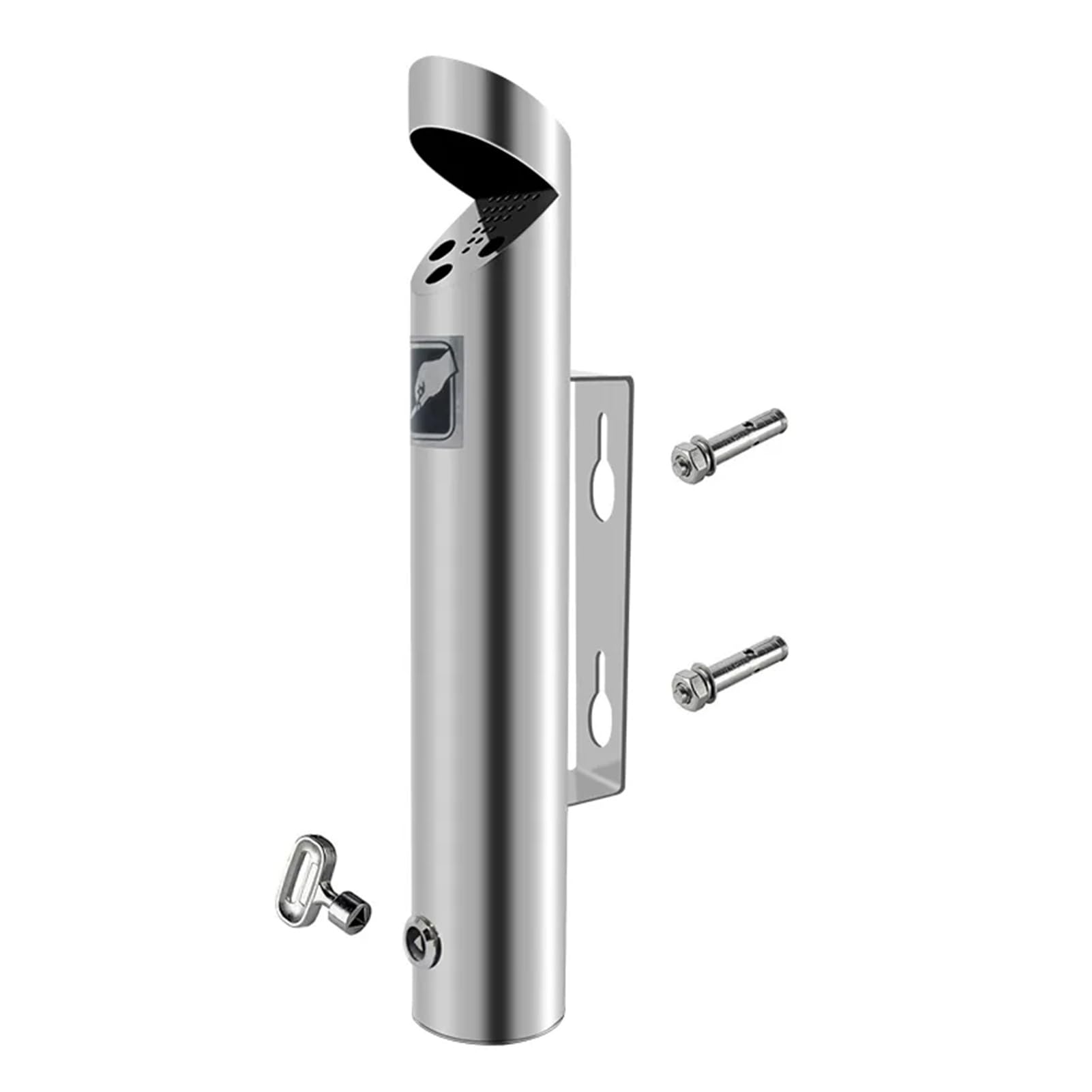 JYHHGDS Stainless Steel Wall Mounted Ashtray Lockable 2L Large Capacity Public Street Cigarette Ash Bin Smokeless Areas Wall Hanging Metal Ash Tray