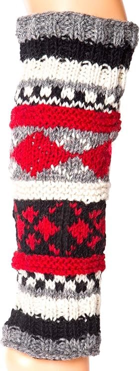 Tibetan Socks Hand Knit Wool Fleece Lined Leg Warmers