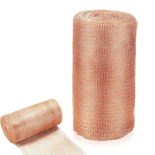 Jinoskm 銅製メッシュシート、6m、コウモリ・ネズミ・ナメクジ侵入防止ネット、園芸・家庭用対策 (金色6M)