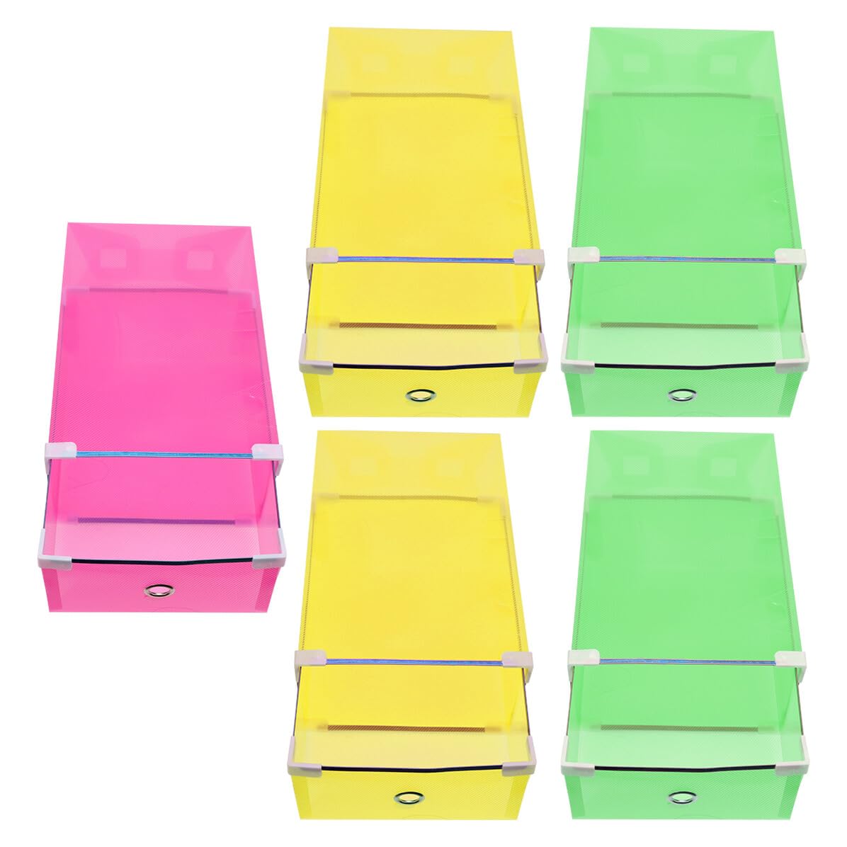 Boîtes à chaussures transparentes empilables en plastique PP pour rangement dressing x5
