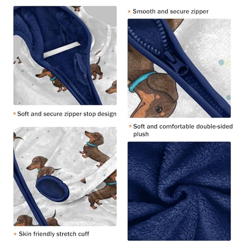 CHIFIGNO Cute Brown Dachshund Dogs Toddler Winter Jacket Soft Fall Jacket for Toddler Boy 3T3