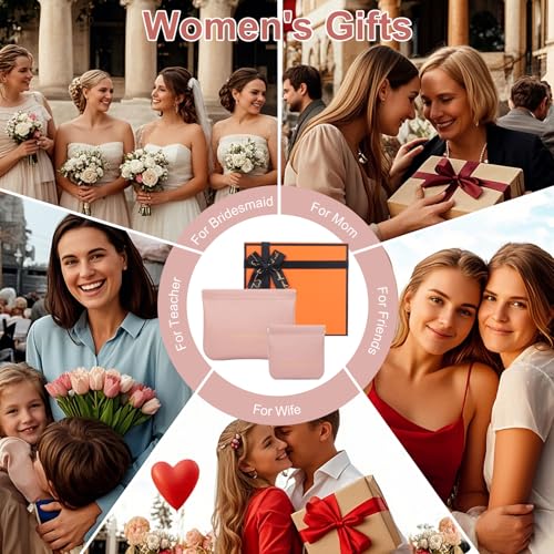 6 Pack small makeup bag for purse, snap closure leather organizer pouch,New lipstick pouch, portable mini storage bag,Two sizes Coin Purse Organizer Storage Pouch （Green + Pink + White4