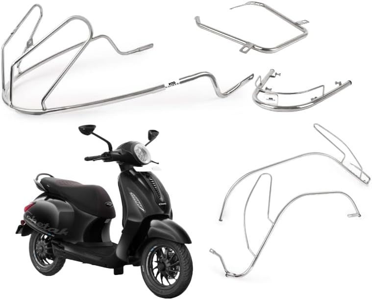 KSHEERI Chetak Full Body Chrome Crash Guard Suitable For Bajaj Chetak Electric Scooter (Body Kit Set)