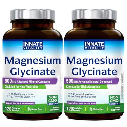 Innate Vitality Magnesium Glycinate 70mg, 120 Capsules (Pack of 2)