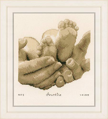 Kit de point de croix compté, pieds de bébé