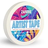 ZARBRE Artist Tape, White Art Tape for Watercolor Paper, Medium Tack Masking Drafting Tape for Painting Canvas Framing, Acid-Free, 0.6in 164FT Long