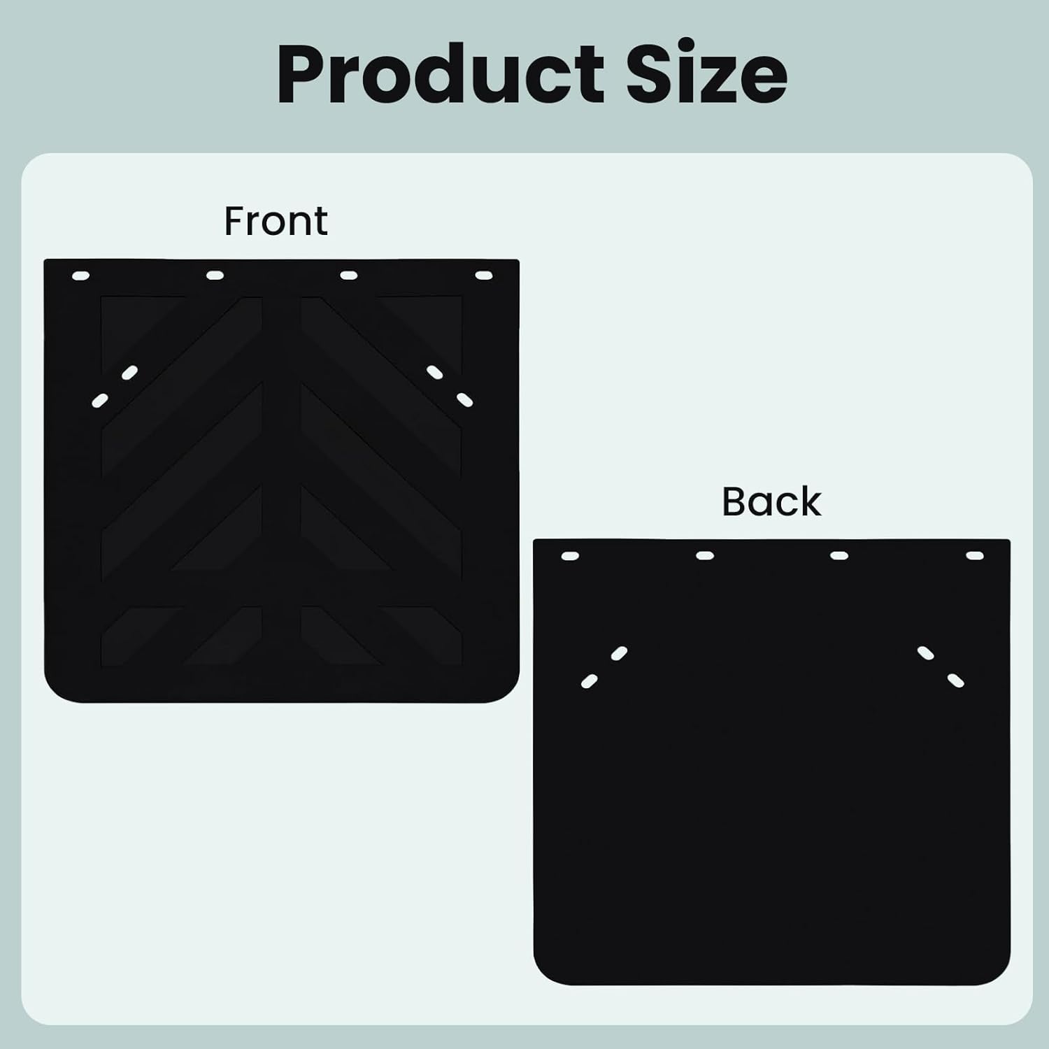 24 x 24Inch Mud Flaps for Semi Trucks Tractor Trailer Heavy Duty TPE Polymer Rubber Mudflaps Oversized Splash Guard, 2PCS