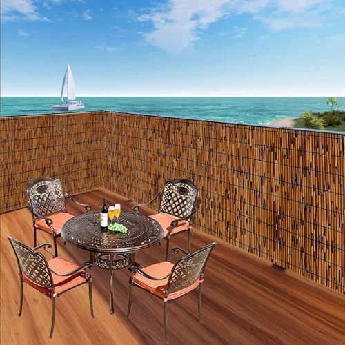 Pantalla de privacidad de bambú para crear un oasis ecológico en su terraza de 3x35 pies 6