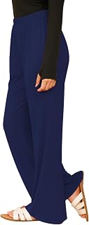 L S U Damen Palazzo Hose Ausgestellt Elastische Taille Weites Bein Hose Loungewear Casual Weich Bequem Stilvolle Hose