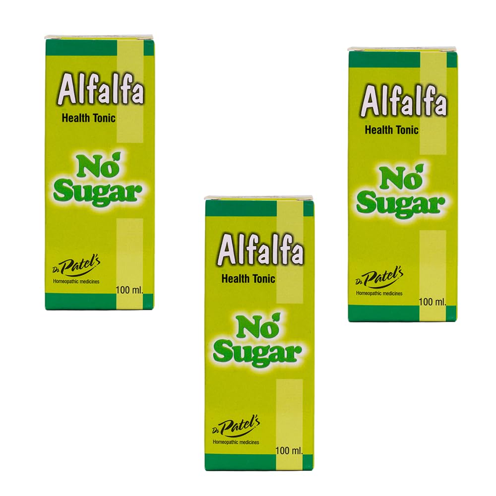 Dr Patel's Homeopathic Alfalfa Syrup –Sugar-Free Health Tonic: Enhances Appetite, Reduces Stress, Increases Energy, Alleviates Anxiety, Promotes Sleep-100ml (Pack of 3)-image-31