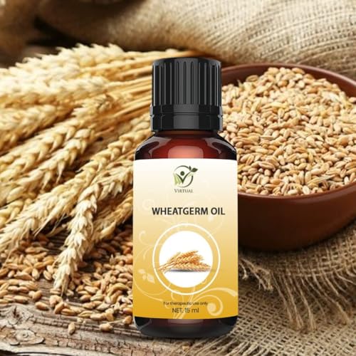 Image of VIRTUAL Wheat Germ Essential Oil For Hair Growth Skin Care, Cold Pressed Natural Oil Pure | Anti-Hairfall | Promotes Hair growth, Softness & Shine, (15ml)