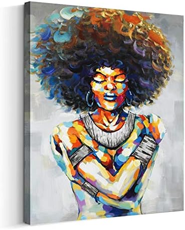 ARTINME African American Wall Art Black Art Paintings for Wall African Canvas Wall Art Painting on Canvas African American Art Paintings for Wall (24 x 32 inch, G)