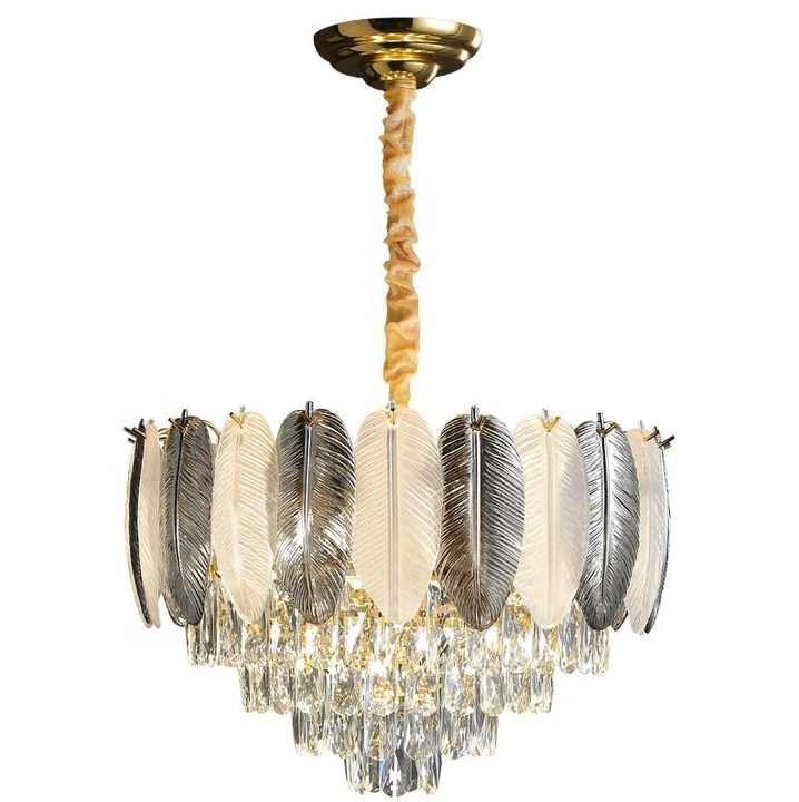 Image of 600mm Round LED Ceiling Light Crystal Chandelier Jhoomer Lighting Fixture Modern Pendant Lamp for Living & Dining Room Bedroom