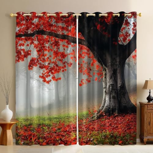 Rideaux occultants forêt d'automne pour la chambre des enfants