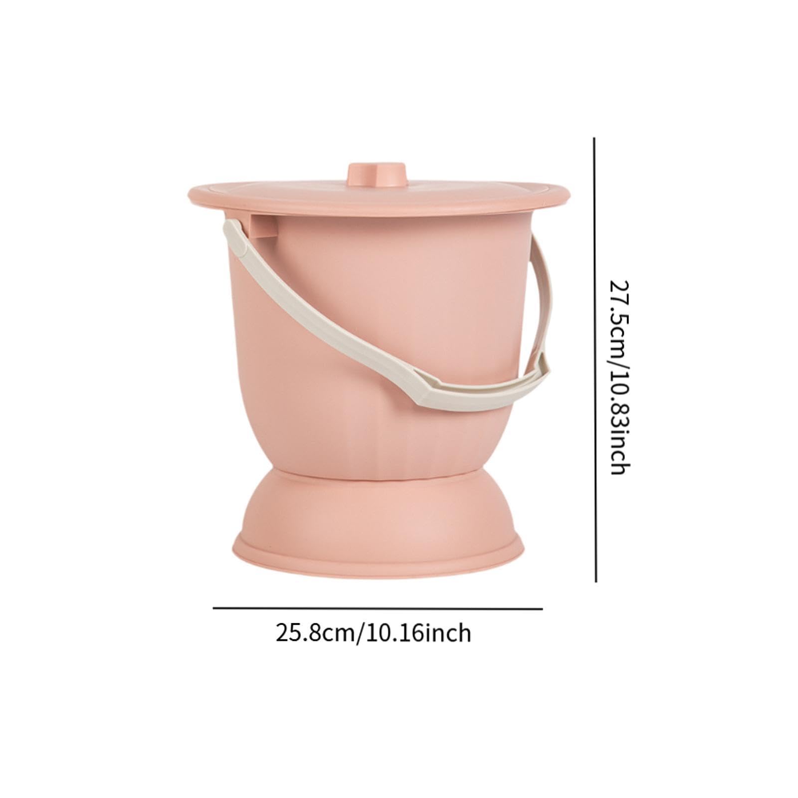 Secchio per Orinatoio, Vasino Notturno, Sputacchiera con Coperchio per Adulti E Bambini, Rosa