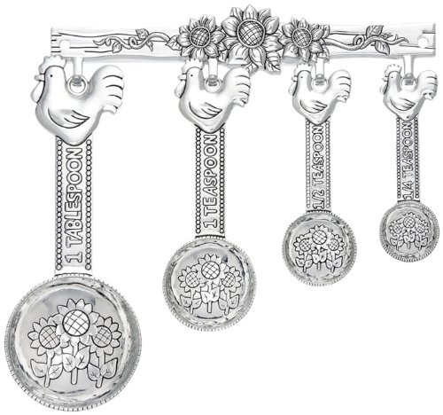 Ganz 4-Piece Measuring Spoons Boxed with Rack, Rooster