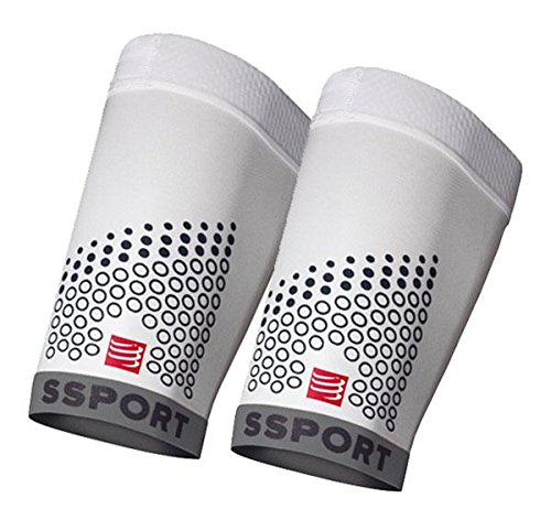 COMPRESSPORT For Quad Trail - Calentadores de Brazos de Running para Hombre, Color Blanco/Gris, Talla FR : XL (Taille Fabricant : T4)