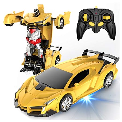 Desuccus Remote Control Car, Transform Robot RC Cars for Kids Toys, 2.4Ghz 1:18 Scale Racing Car with One-Button Deformation, 360°Drifting, Christmas Birthday Gifts for Boys Girls