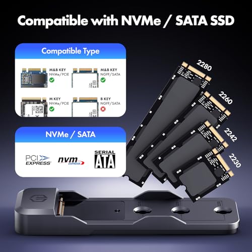 Station d'accueil M2 NVMe PCIe SATA boîtier externe USB 3.2 pour PC et portable - 4
