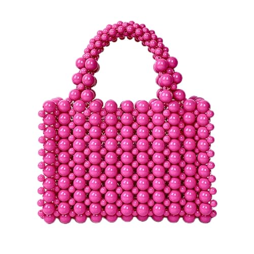 SHESRA Luxury Pearl Purses Shoulder Bag for Women Pearl Bag Handmade Bags Women's Crossbody Beaded Clutch Evening Bag Wedding Party Bridal Party Gifts 18