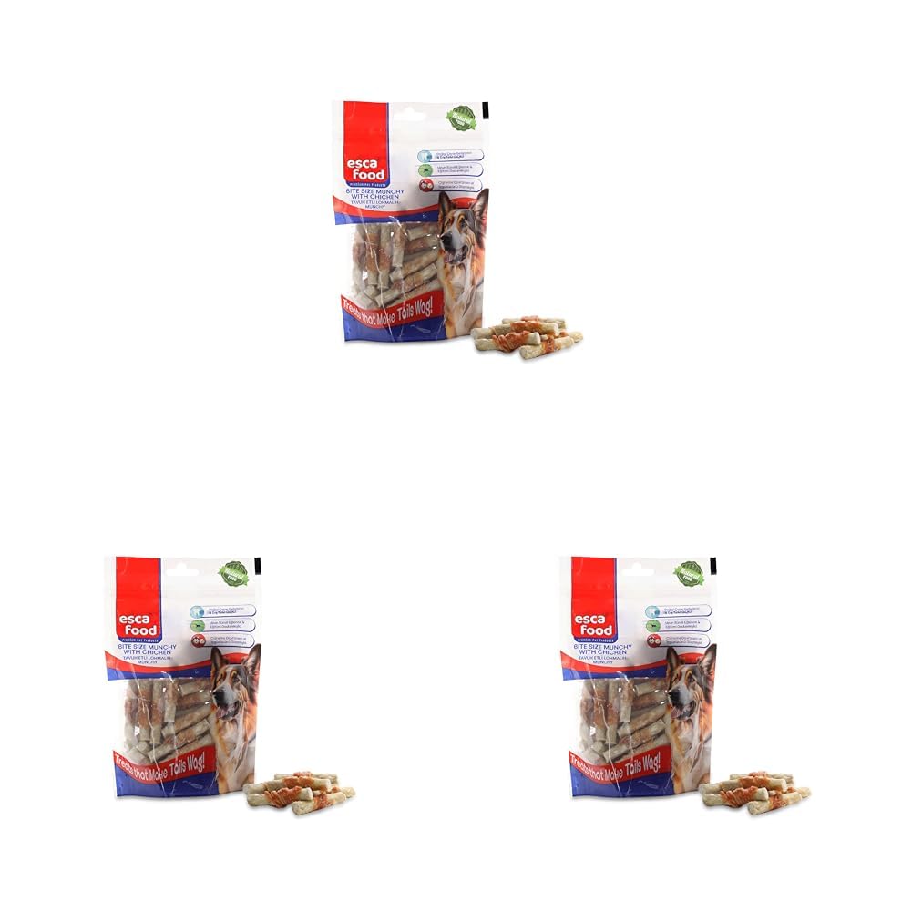 Esca Food Tavuklu Lokmalık Munchy 6 Santimetre 36 ‘lı Köpek Ödül Maması (3 paketi)