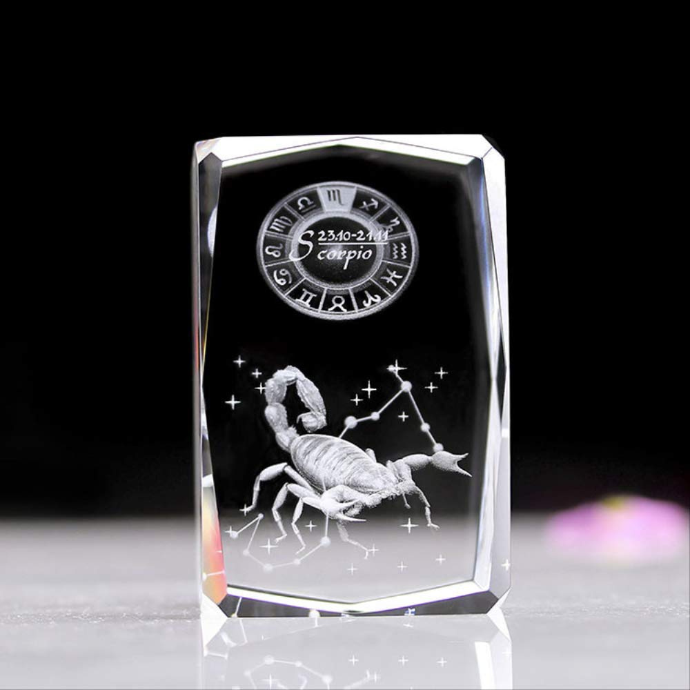 Sdydsge One Color Crystal Ornaments, Glass Crafts,3D Statue Decor Gift Twelve Constellation Crystal Carvings Ornaments