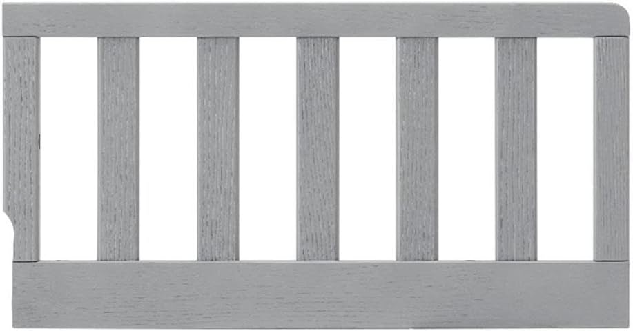 Pemberly Row Modern Farmhouse Toddler Bed Wood Guard Rail, 11.2" H x 22" W, Durable Gray Finish, Greenguard Gold Certified, Nursery Safety Accessory for Crib Conversion