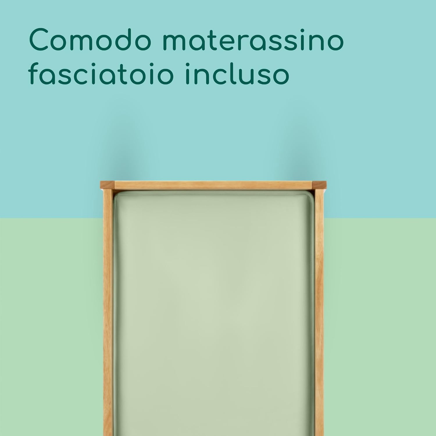 Bebeconfort Daisy, Fasciatoio Neonato, 0-12 mesi (11 kg), Materassino fasciatoio Impermeabile incluso, Facile da pulire, Sicuro, Ripiano Porta Oggetti, Facile da montare, Legno naturale