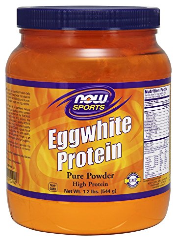 NOW Foods Sports Nutrition, Egg White Protein, 16 g With BCAAs, Unflavored Powder, 1.2-Pound