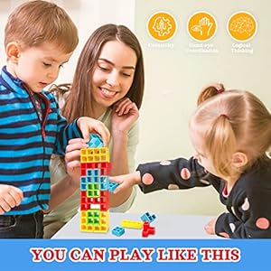 iYuePeng 32 Pcs Tetra Balance Tower Stacking Games Team Building Blocks Board Game for Kids & Adult, Drop The Pile of Tower STEM Toys for 2 Players, Family, Parties, Travel iYuePeng 32 Pcs Tetra Balance Tower Stacking Games Team Building Blocks Board Game for Kids Adult Drop The Pile of Tower STEM Toys for 2 Players Family Parties Travel