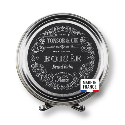 Tonsor & Cie - Baume à Barbe Boisée 50 ml - Soin Barbe Hydratant & Disciplinant - Beurre de Karité, Cire d’Abeille & Vitamine E - Parfum Bois d’Ébène - Naturel - Formulé et Fabriqué en France