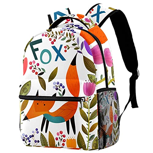 Sac à dos de voyage enfant avec porte-bouteille et motif renard