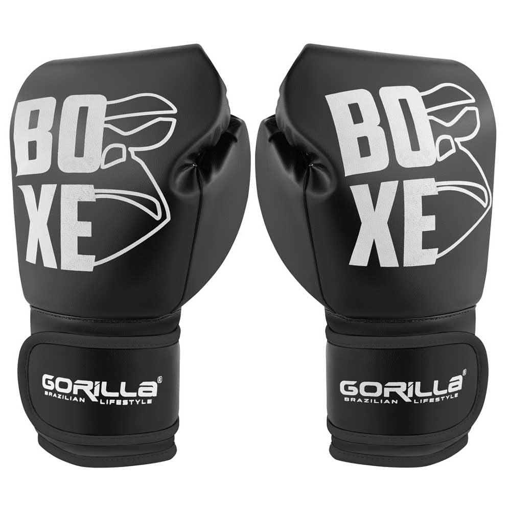 Luva De Boxe 12 Oz Expressive Black Gorilla Boxe Kickboxing Fight MMA Combate Profissional