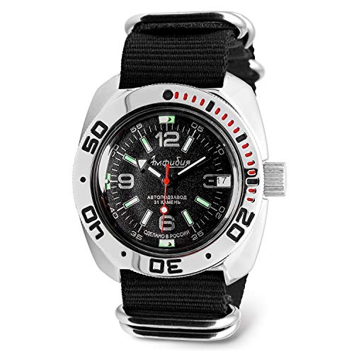 Vostok | Classic Amphibian Automatic Wrist Watch | Model 710640 Black Strap B®