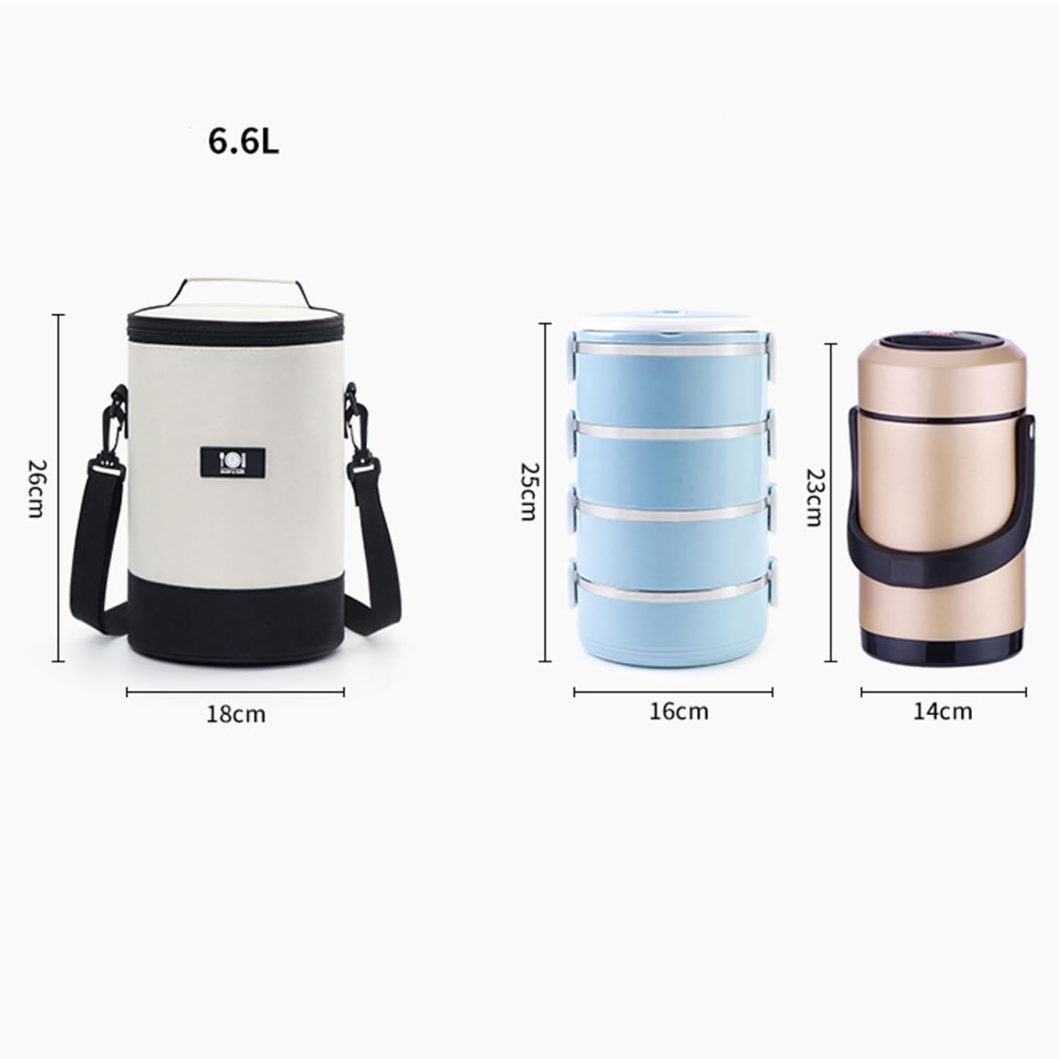Borsa termica da picnic, 6,6 l, borsa termica per il trasporto di cibo e bevande, ideale per campeggio, set da 2