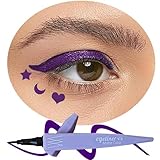 Metfdlaig Purple Liquid Eye Liner Pen with Ultra Fine Felt Tip, 24 Hours Waterproof & Smudge-proof Eyeliner Pen, Quick Drying Formula Long Lasting High-Pigmented Eye Makeup Gift Kit(Purple)