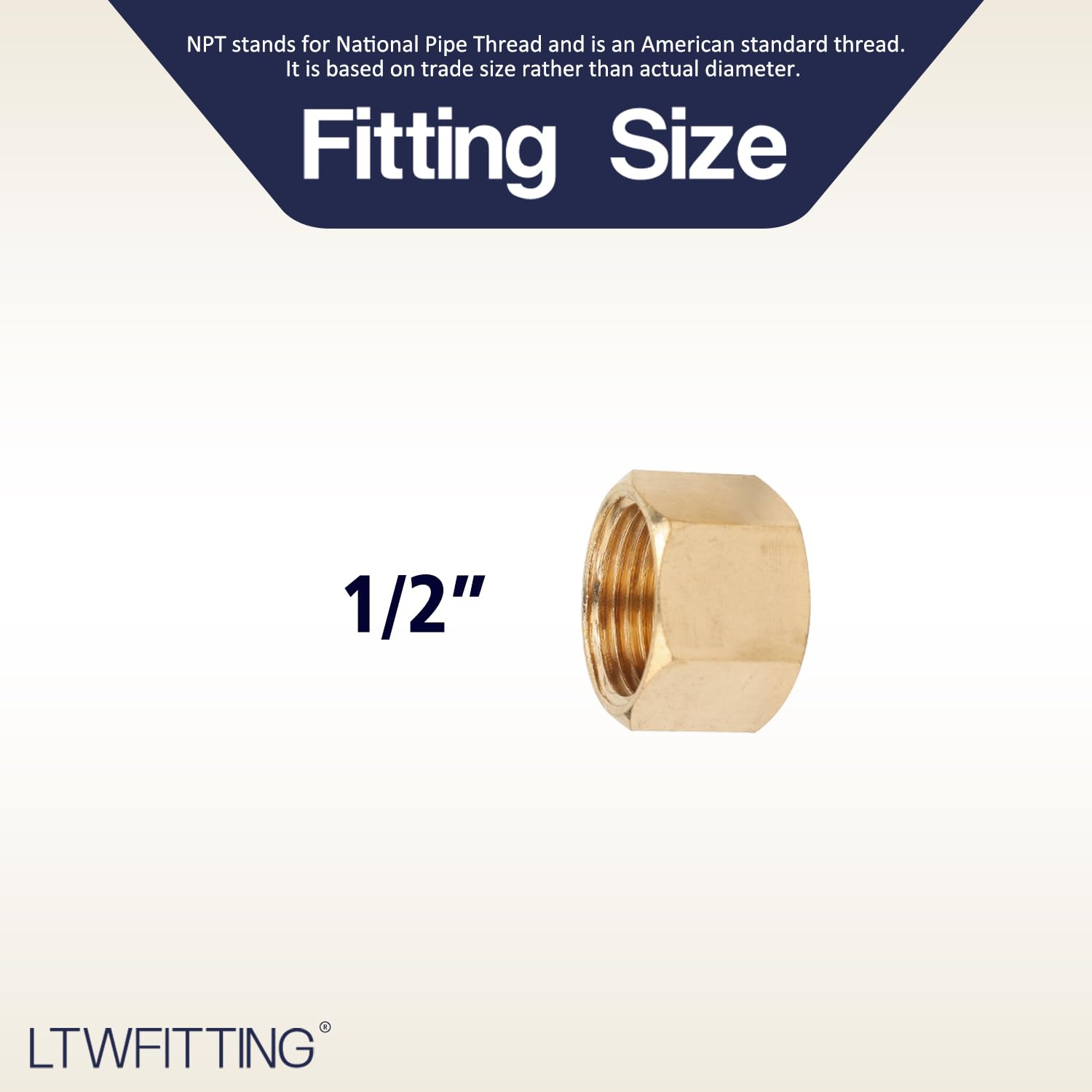 LTWFITTING Laiton bonnet de compression 1/2" OD (lot de 60)