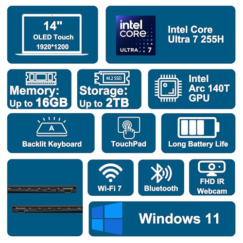 Image of ASUS Zenbook 14 Creator Laptop 14 inch WUXGA Lumina OLED Touch (100% DCI-P3, 500nits HDR) Intel 16-core Ultra 7 255H (Up to 13 Tops) 16GB RAM 2TB SSD for Business Professional Win11 ICP Hub